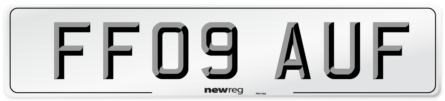 FF09 AUF Number Plate from New Reg